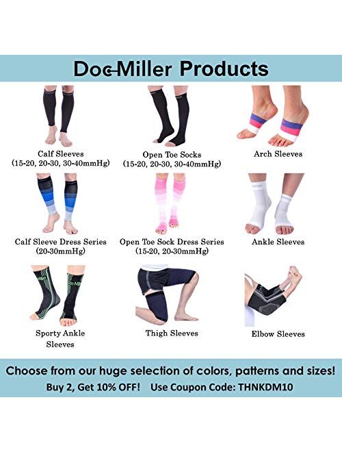 Doc Miller Premium Arch Compression Sleeves 1 Pair Perfect Option to Our Plantar Fasciitis Socks - for Plantar Fasciitis Pain Relief and Treatment for Everyday Use with A