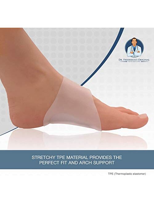 Dr. Frederick’s Original Arch Support Shoe Insert Gel Set - 2 Pieces - Soft Gel Sleeves for Plantar Fasciitis Support & Flat Foot Support-Pain Relief-Men & Women