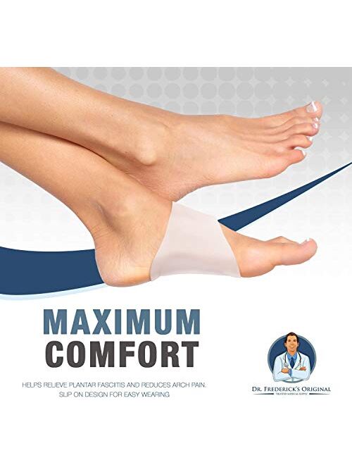 Dr. Frederick’s Original Arch Support Shoe Insert Gel Set - 2 Pieces - Soft Gel Sleeves for Plantar Fasciitis Support & Flat Foot Support-Pain Relief-Men & Women
