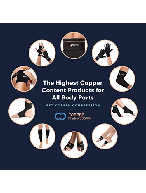 Copper Compression Copper Arch Supports - 2 Plantar Fasciitis Brace Sleeves. Guaranteed Highest Copper Content Support Sleeve. Braces for Foot Care, Heel Spurs, Feet Pain