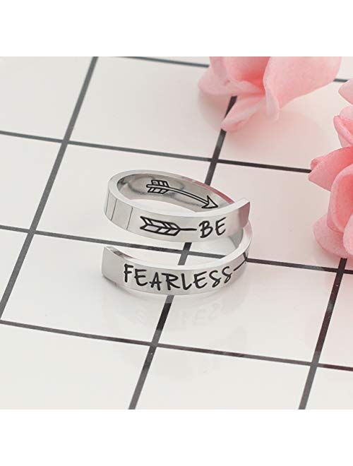 Inspirational Ring Stainless Steel Ring Jewelry Personalized Ring Birthday Graduation Gift for Women Teens Girls Boys