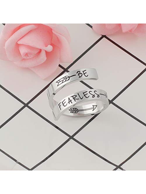 Inspirational Ring Stainless Steel Ring Jewelry Personalized Ring Birthday Graduation Gift for Women Teens Girls Boys