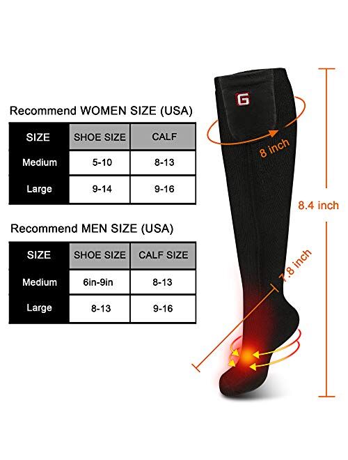 Rabbitroom Heated Socks Women Electric Battery Socks Thermal Insulated Socks for Arthritis, Winter Thick Warm Cotton Sox Heating Foot Warmer, Unisex & USA 6-13 Size