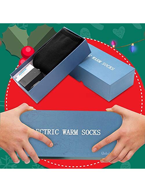 Rabbitroom Heated Socks Women Electric Battery Socks Thermal Insulated Socks for Arthritis, Winter Thick Warm Cotton Sox Heating Foot Warmer, Unisex & USA 6-13 Size