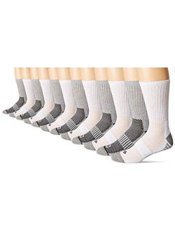 Men's Pique Weave Crew Socks with Arch Support, 6 Pairs, 10-13