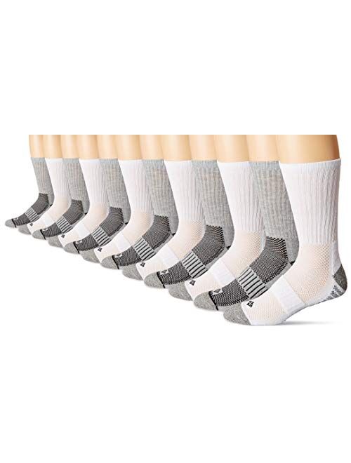 Columbia Men's Pique Weave Crew Socks with Arch Support, 6 Pairs, 10-13