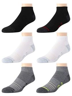 Men's Athletic Arch Compression Cushion Comfort Quarter Socks (6 Pack)
