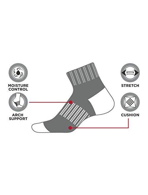 New Balance Men's Athletic Arch Compression Cushion Comfort Quarter Socks (6 Pack)