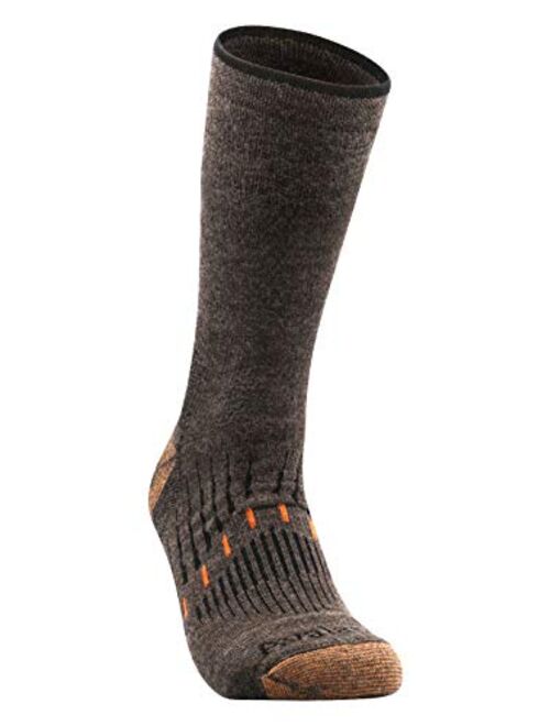 Avalanche Men's Odor Resistant Copper Wool Blend Crew Socks With Arch Support 2-Pack