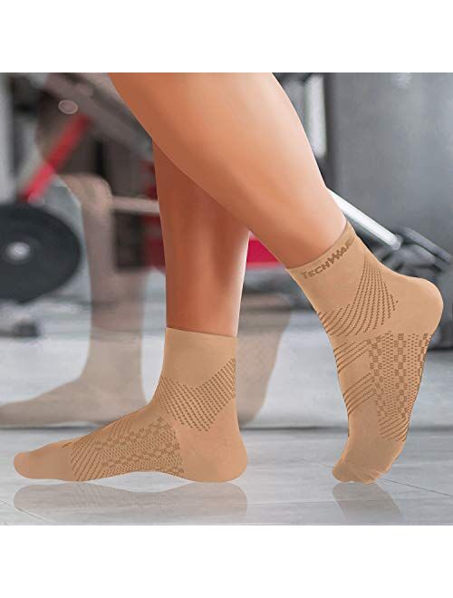 TechWare Pro Ankle Compression Socks-Plantar Fasciitis Socks & Foot Support. Achilles Tendonitis Brace & Arch Support for Heel Pain Relief. Injury Recovery & Prevention. 