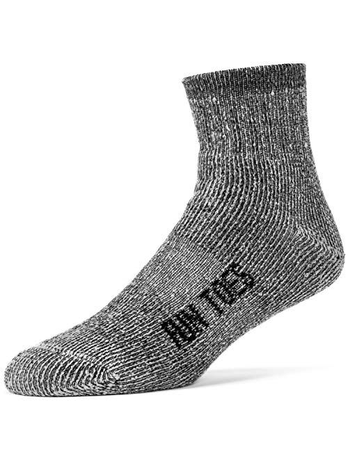 FUN TOES Merino Wool Ankle Socks 6 Pairs Arch Support and Cushioning Heel to Toe Reinforcement Ideal for Hiking