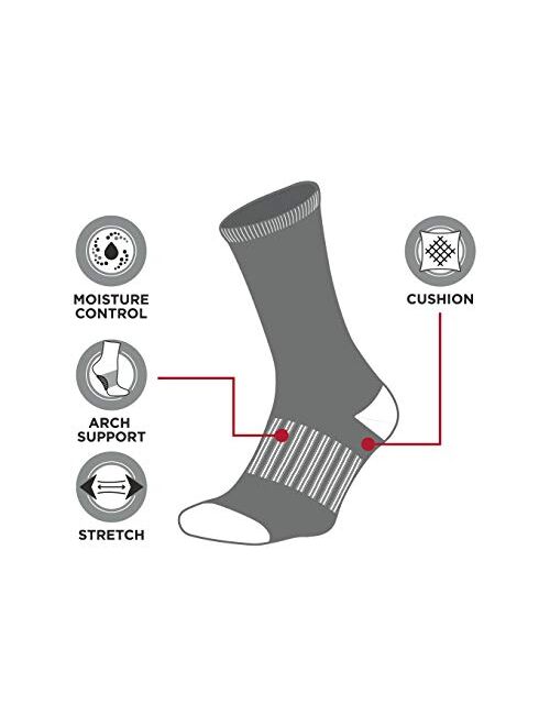 New Balance Men's Athletic Arch Cushion Comfort Crew Socks (5 Pack)