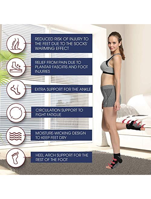 Buttons & Pleats Plantar Fasciitis Socks with Arch & Ankle Support Foot Care Compression Sock