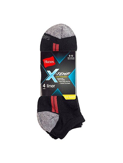 Hanes Mens X-Temp Arch Support Liner Socks