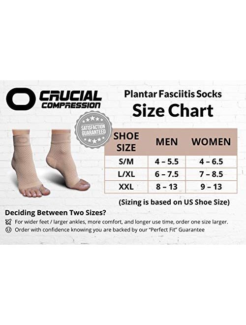 Plantar Fasciitis Socks with Arch Support for Men & Women - Best Ankle Compression Socks for Foot and Heel Pain Relief - Better Than Night Splint Brace, Orthotics, Insert