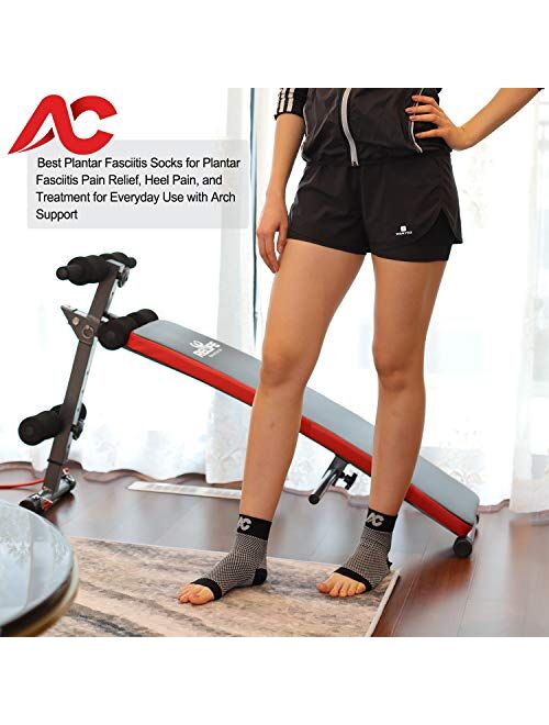 Compression Foot Sleeves for Men & Women - Best Plantar Fasciitis Socks for Plantar Fasciitis Pain Relief, Heel Pain, and Treatment for Everyday Use with Arch Support