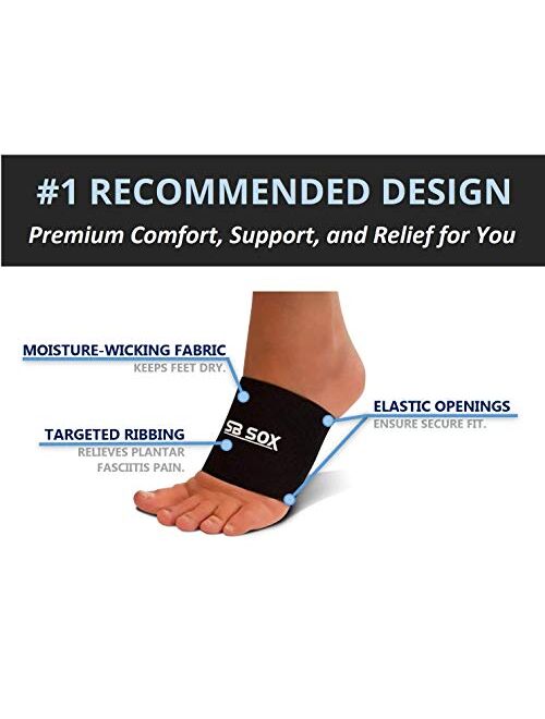 SB SOX Compression Arch Sleeves for Men & Women - Perfect Option to Our Plantar Fasciitis Socks - For Plantar Fasciitis Pain Relief and Treatment for Everyday Use with Ar