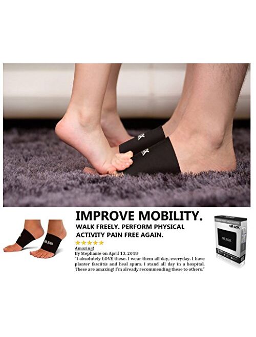 SB SOX Compression Arch Sleeves for Men & Women - Perfect Option to Our Plantar Fasciitis Socks - For Plantar Fasciitis Pain Relief and Treatment for Everyday Use with Ar