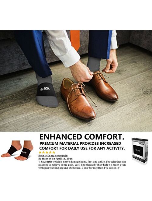 SB SOX Compression Arch Sleeves for Men & Women - Perfect Option to Our Plantar Fasciitis Socks - For Plantar Fasciitis Pain Relief and Treatment for Everyday Use with Ar