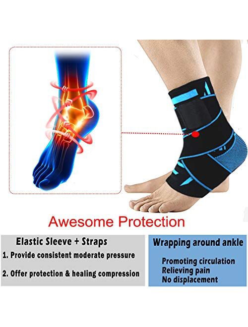 Plantar Fasciitis Compression Sock (1 Pair), Sport Ankle Brace & Achilles Tendon Sleeve with Arch Support & ,Foot Care for Eases Swelling,Pain Relief Heel Spurs