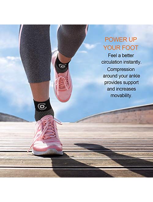 CAMBIVO Plantar Fasciitis Socks for Men & Women(2 Pairs) Compression Foot Sleeves Ankle Support for Relieves Achilles Tendonitis, Heel Spur Pain, and Reduces Swelling wit
