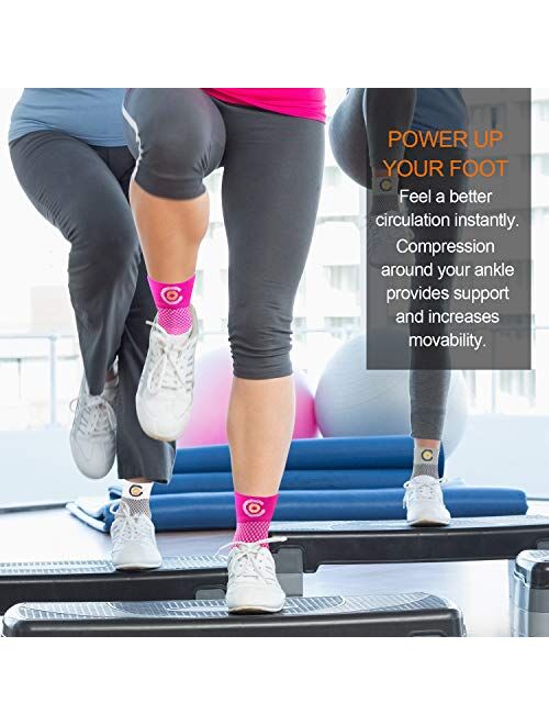 CAMBIVO Plantar Fasciitis Socks for Men & Women(2 Pairs) Compression Foot Sleeves Ankle Support for Relieves Achilles Tendonitis, Heel Spur Pain, and Reduces Swelling wit