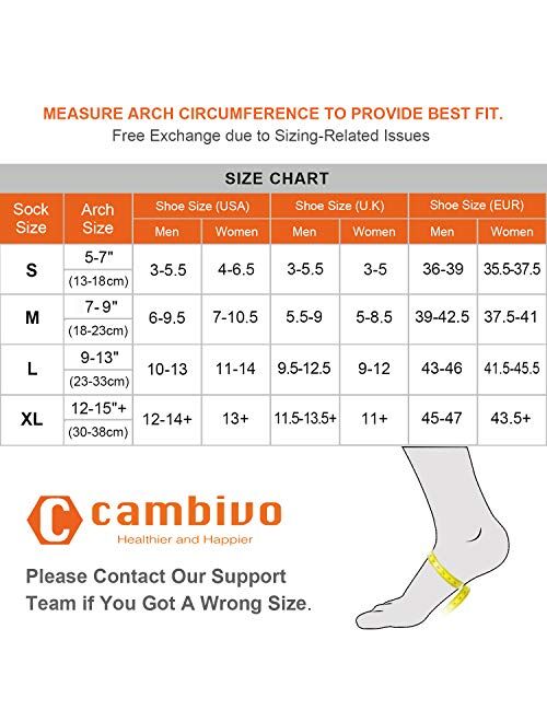 CAMBIVO Plantar Fasciitis Socks for Men & Women(2 Pairs) Compression Foot Sleeves Ankle Support for Relieves Achilles Tendonitis, Heel Spur Pain, and Reduces Swelling wit