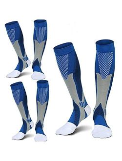 ZFiSt 3Pair Medical Sport Compression Socks Men,20-30mmhg Run Nurse Socks for Edema Diabetic Varicose Veins