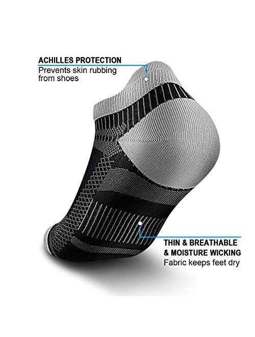 PAPLUS Ankle Compression Sock for Men and Women 2/4/6 Pairs, Low Cut Compression Running Sock with Ankle Support