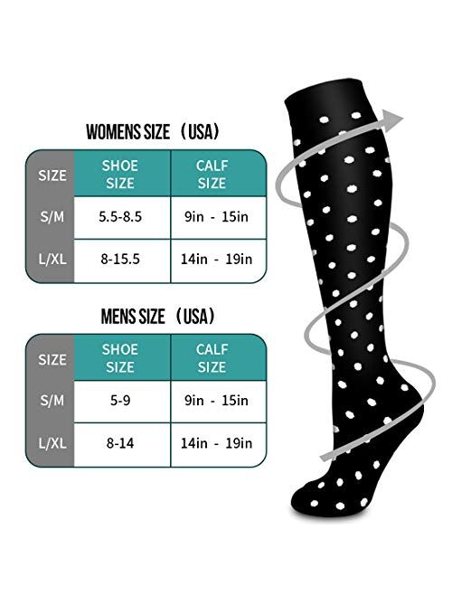 Copper Compression Socks Women & Men Circulation - Best for Running, Nursing, Hiking, Recovery, Flight & Travel Socks