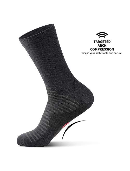 PAPLUS Compression Athletic Crew Socks (6 Pairs) for Men & Women