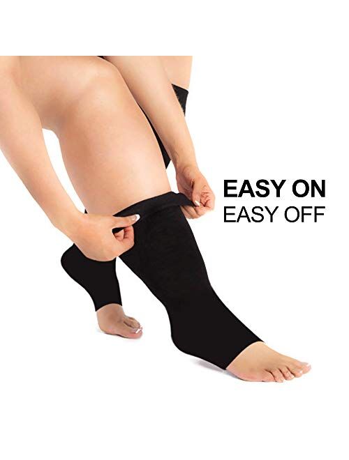 Zeta Socks Open Toe XXXL 26 Inch Wide Calf Plus Size Compression 20-30 mmHg for Fatigue, Pain, Leg Swelling, Soothing Comfy Gradient Support, Prevents Swelling, Pain, Ede