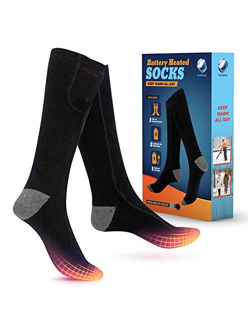 Coolekom Heated Socks – 9hrs Heating, Best Heated Socks Women, Heated Socks Men