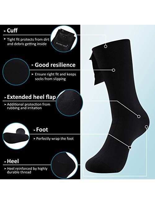 RANDY SUN 100% Waterproof Socks with Pocket, Unisex Cycle/Hunt/Fish/Run Mid Calf Socks 1 Pair