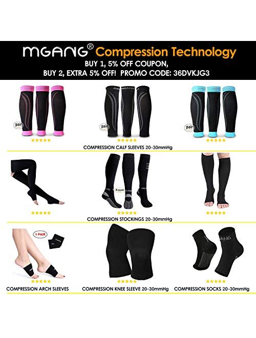 Compression Socks, 20-30 mmHg Graduated Knee-Hi Compression Stockings for Unisex, Open Toe, Opaque, Medical Support Hose for DVT, Pregnancy, Varicose Veins, Relief Shin S