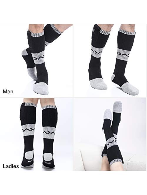 Heated Socks for Men Women, Electric Rechargeable Battery Heating Socks for Winter Sports Arthritis Raynaud Winter Snow Ski Hunting Camping Hiking Riding Warm