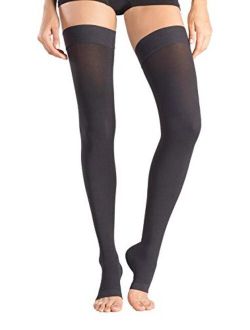 +MD Thigh High Graduated Compression Stockings Open-Toe 23-32mmHg Firm Medical Support Socks for Varicose Veins, Edema