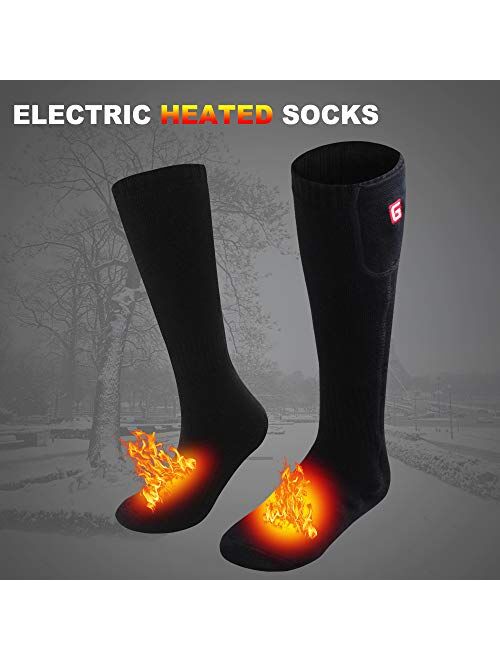 QILOVE Electric Heated Socks with 3.7V Rechargeable Battery Pack-3 Heating Sets Foot Warmers Gifts for Men Women