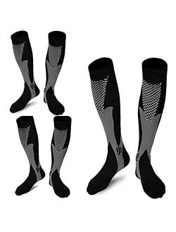 ZFiSt 3 Pairs Medical&Althetic Compression Socks for Men,20-30 mmhg Nursing Socks for Edema Diabetic Varicose Veins Running