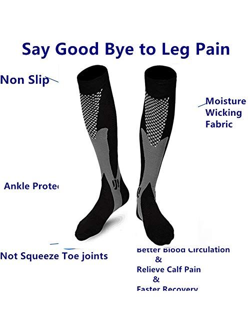 ZFiSt 3 Pairs Medical&Althetic Compression Socks for Men,20-30 mmhg Nursing Socks for Edema Diabetic Varicose Veins Running