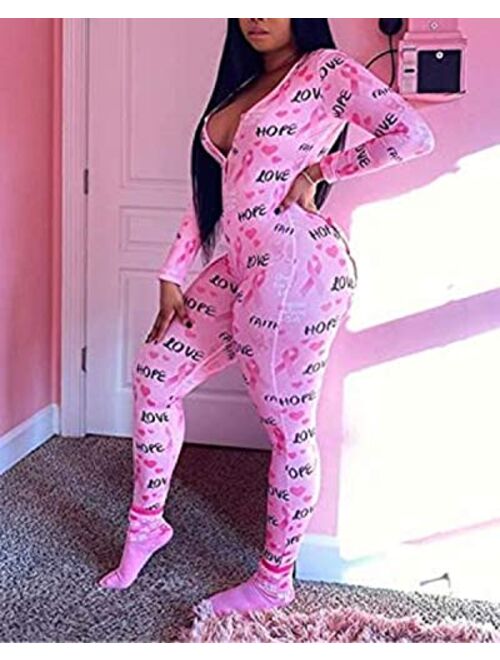 1003mzj comulish women sexy butt button back flap jumpsuit pajamas v