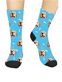 ELEGNA Custom Pet Dog Cat Element Face Socks, Personalized Socks Gifts for Men and Women