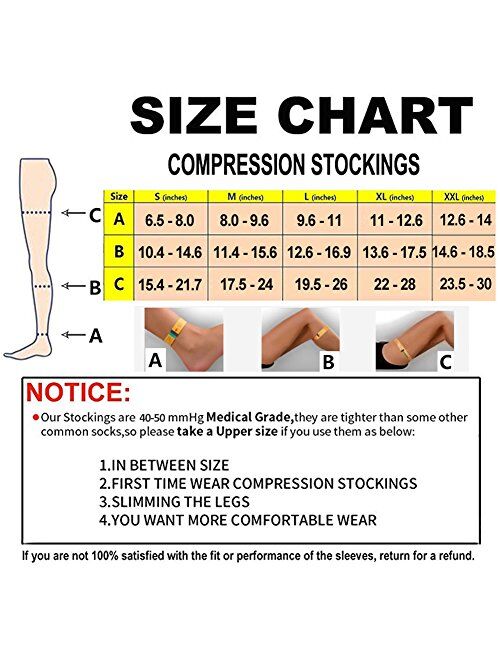 Song Qing Women Medical Calf Compression Stockings 40-50 mmHg Knee High Socks for Pregnancy Varicose Veins Socks