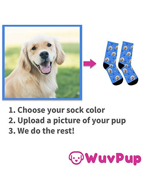 Custom Dog Socks, Dog Face Socks Made from Your Photo, Gift Idea For Dog Lovers by WuvPup