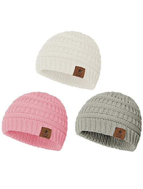 Zando Baby Beanies for Girls Winter Caps Warm Infant Toddler Children's Beanie Knit Hats