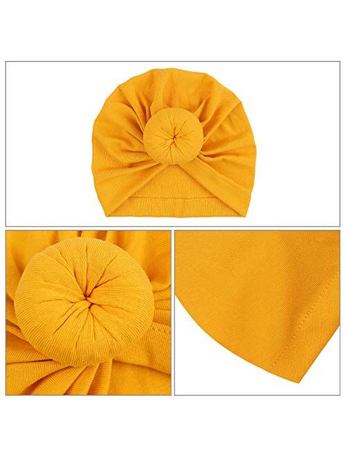 Baby Girl Turban Hat 5 Pieces Cotton Infant Girls Headwraps Toddler Hats 0-3 T