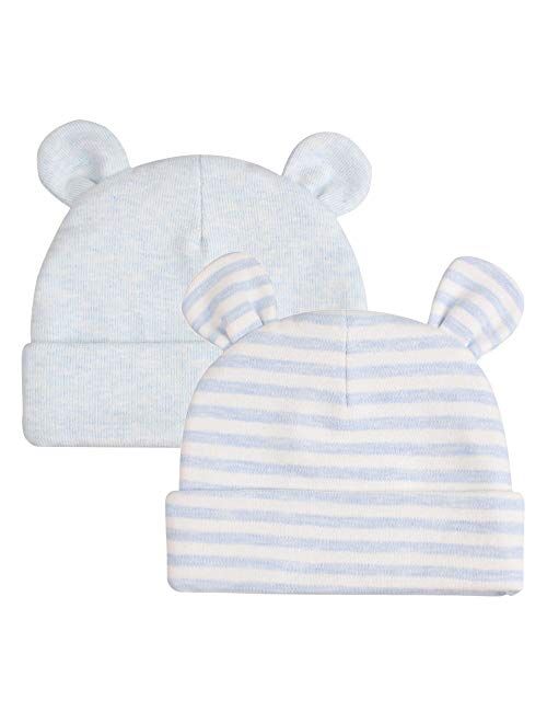 Original Cotton Newborn Beanies Striped Cute Baby Hat For Boys Girls Bear Ears