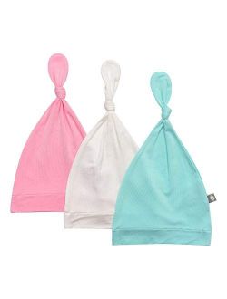 KYTE BABY Bamboo Rayon Baby Beanie Soft Knotted Caps, 3 Pack