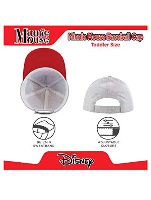 Disney Toddler Hat for Girl’s Ages 2-7, Minnie Mouse Kids Baseball Cap
