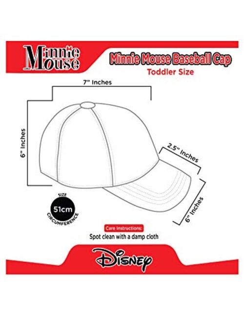 Disney Toddler Hat for Girl’s Ages 2-7, Minnie Mouse Kids Baseball Cap